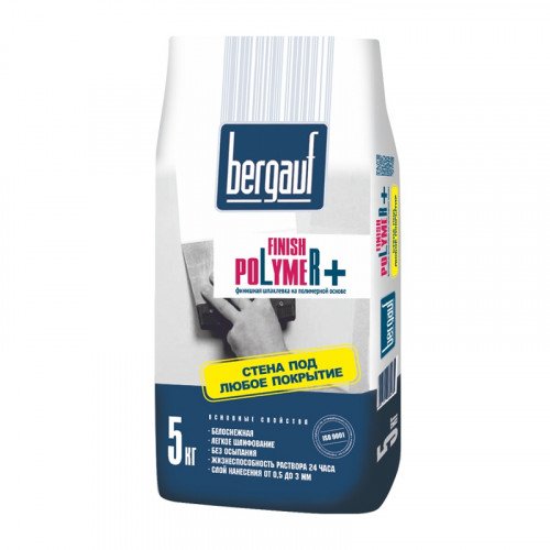 Шпаклевка полимерная белая Bergauf Silk Polymer+, 5кг