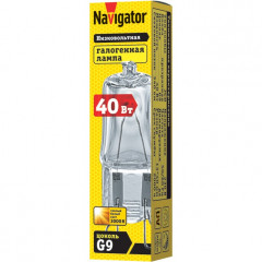 Лампа галогенная JCD9 капсульная 40Вт G9 230В 3000К прозрачная Navigator 94215