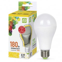 Лампа светодиодная ECO A60 грушевидная 20Вт 230В E27 3000К теплый, 4690612004198 ASD