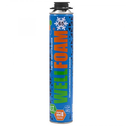 Пена монтажная профессиональная Wellfoam Pro 65 зимняя (1000 мл)