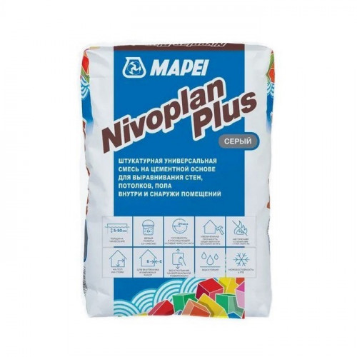 Штукатурка цементная Mapei Nivoplan Plus, 25кг