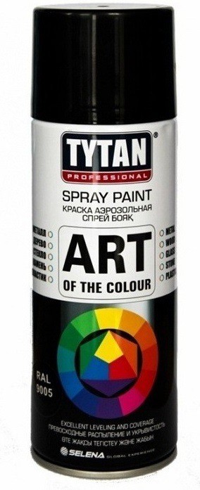 Краска аэрозольная TYTAN PROFESSIONAL ART OF THE COLOUR 9004 черная матовая 400мл