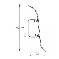 Плинтус Ideal Комфорт 55, 291 Орех, 2,2м с кабель-каналом