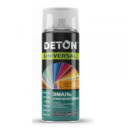 Эмаль аэрозольная RAL 9001 серый светлый, алкидная атмосферостойкая DETON 520мл