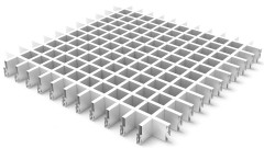 Грильято в сборе 100*100мм, алюминий Белый матовый Стандарт