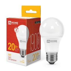 Лампа светодиодная LED-A60-VC грушевидная 20Вт 230В Е27 3000К теплый белый, 4690612020297 IN HOME