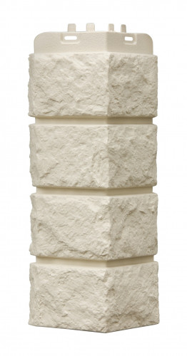 Угол наружный для панелей Колотый камень Classic Молочный 392х153мм, Grand Line