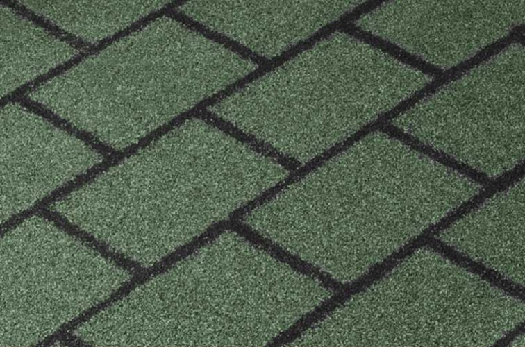 Рулонная черепица самоклеящаяся зеленая, кирпичная кладка 8х1м, Технониколь