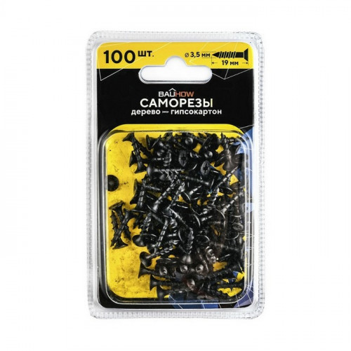 Саморез по дереву 3,5х19 Bauhow 100шт