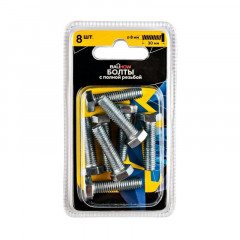 Болт шестигранный М8*30 оцинкованный DIN933 Bauhow, 8шт