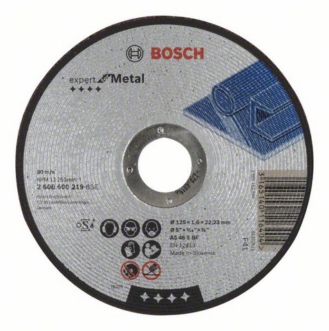 Диск отрезной по металлу Bosch Expert for Metal 125x1,6х22,2мм (прямой) 2608600219