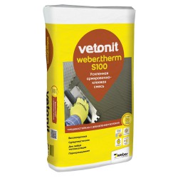 Штукатурно-клеевая смесь Weber Vetonit Therm S100 усиленная армировочная, 25 кг