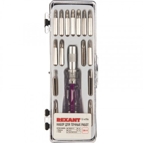 Набор отверток для точных работ 16 предметов, Rexant 12-4704