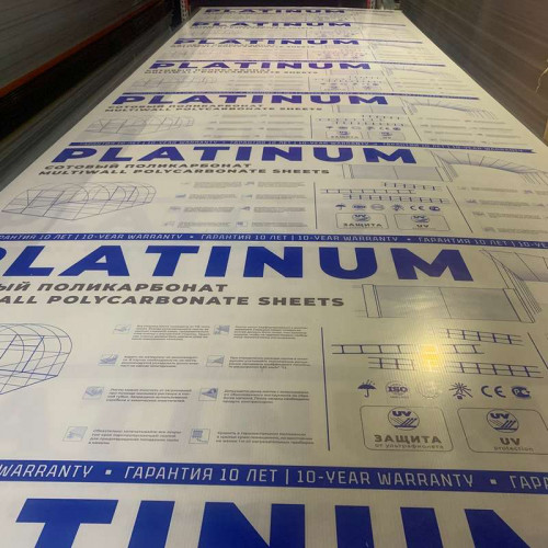 Сотовый поликарбонат 4мм Прозрачный 2,1х6м Platinum 0,42кг/м2
