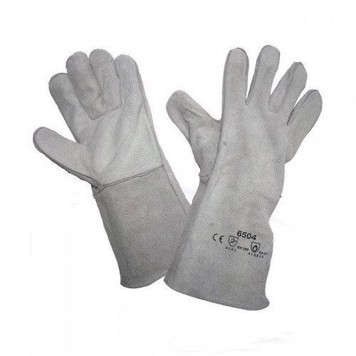 Краги сварщика спилковые пятипалые серые