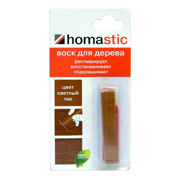 Воск для восстановления паркета и ламината, Тик светлый Homastic