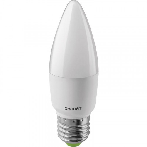 Лампа светодиодная С37 свечеобразная 10Вт 230В E27 6500К Онлайт