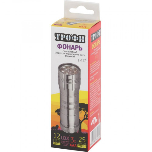 Фонарь светодиодный на батарейках 12xLED 3хААА ТМ12 Трофи Б0002226