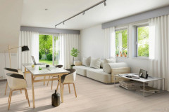 Ламинат Kronostar Ecologik Дуб Вейвлесс Белый с фаской, 8мм, 32класс, 2.109м2/уп