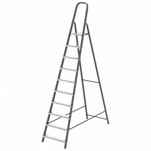Стремянка 10-ти ступенчатая 2.1м, 3.6м рабочая высота, сталь+алюминий Сибртех 97960
