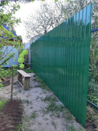 Профнастил пластиковый ПЭТ 2000х800х1мм, 1,6м2, зеленый матовый