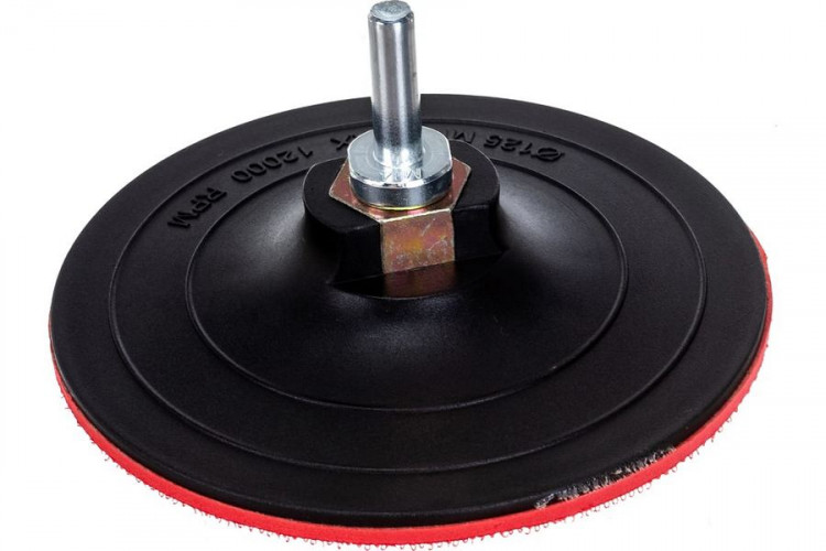 Насадка для дрели и УШМ, под липучку, М14, толщина 5мм, 125мм Vertextools 0077