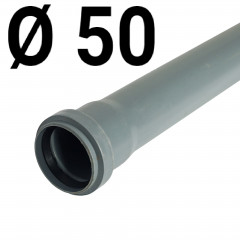 Труба канализационная PP 50х150мм, с раструбом