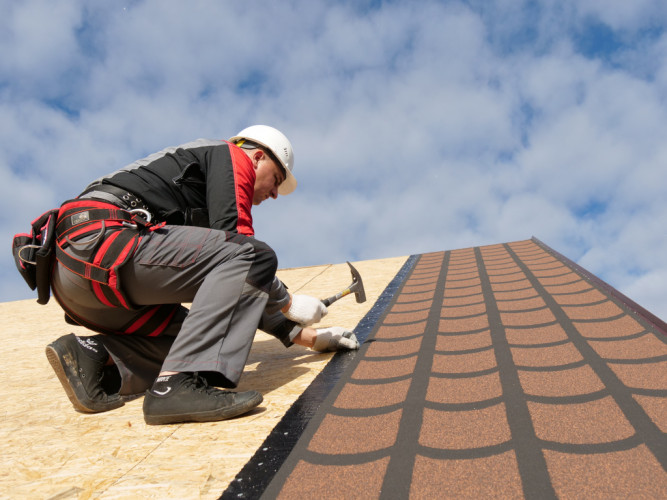 Рулонная черепица самоклеящаяся зеленая, классическая кладка 8х1м, Технониколь