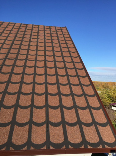 Рулонная черепица самоклеящаяся зеленая, классическая кладка 8х1м, Технониколь