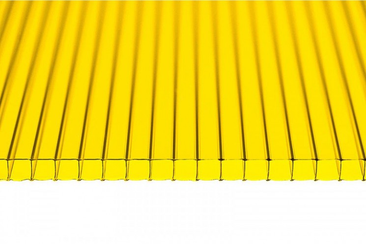 Поликарбонат 2100х6000х10мм (желтый) Мультигрин 1кг/м2