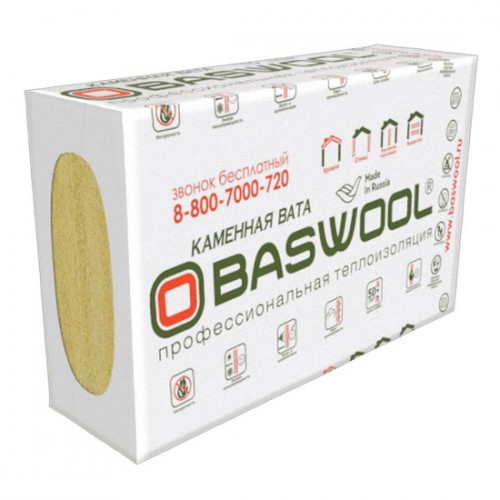 Теплоизоляция Baswool Вент Фасад 80 кг/м3 (100*600*1200) 3шт. 2,16м2 (0,216 м3)