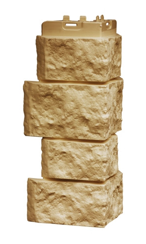 Угол наружный для панелей Дикий камень Classic Песочный 380х180мм, Grand Line