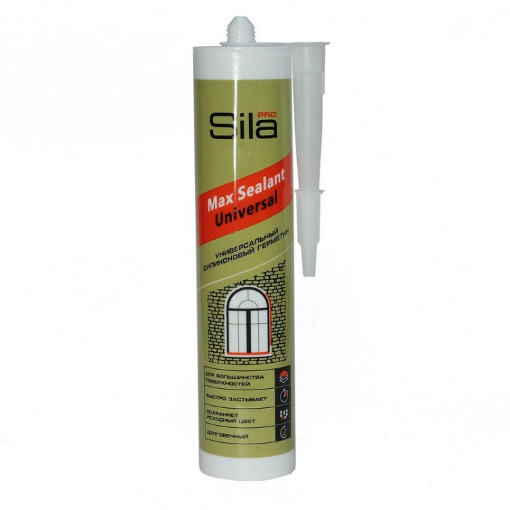 Силиконизированый герметик для окон и дверей, белый Max Sealant Silacril Sila Pro 290 мл