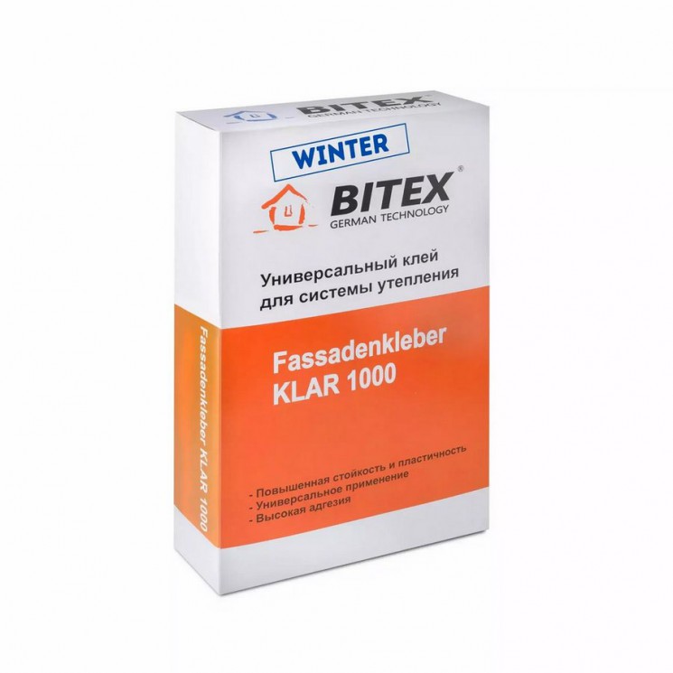 Штукатурно-клеевая смесь Bitex Fassadenkleber KLAR 1000 Winter зимний, 25 кг