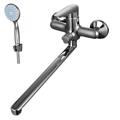 Смеситель универсальный поворотный излив 350мм хром Rossinka RS32-32