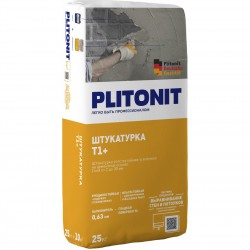 Штукатурка цементная Plitonit Т1+ с армирующими волокнами, 25кг