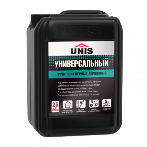 Грунтовка акриловая полимерная универсальная Unis, 5л