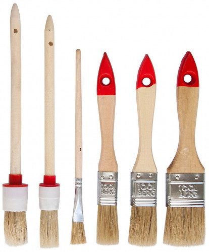 Набор кистей натуральная щетина, 6 штук T4P 0105006