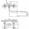 Смеситель для ванны двуручный изогнутый излив латунь хром Haiba HB2208