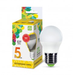 Лампа светодиодная G45 5Вт LED-ШАР-STD, E27, 3000K, 4690612002163 ASD