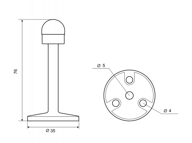 Упор дверной (стопор) Перламутровый хром 06 РС PALLADIUM