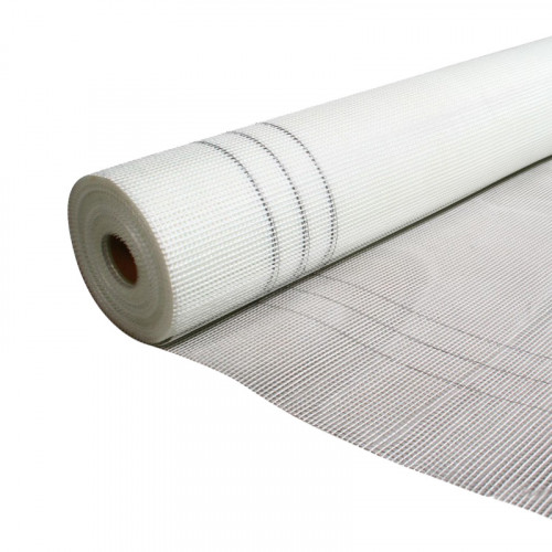 Сетка стеклотканевая армирующая щелочестойкая 10x10мм (1х50м) Крепикс 80гр/м2