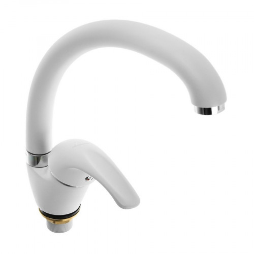 Смеситель для кухни однорычажный 40мм, высокий излив, белый Accoona А84043G