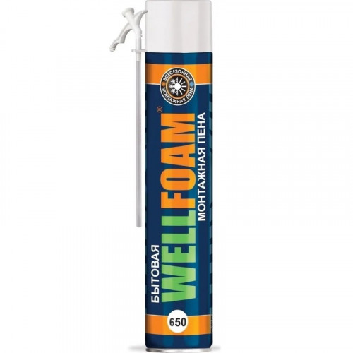 Пена монтажная бытовая Wellfoam 650 всесезонная 1000мл