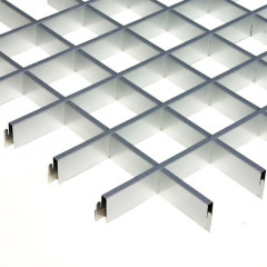 Грильято профиль направляющий 600мм, ячейка 100*100мм алюминий Металлик серебристый Grand Line