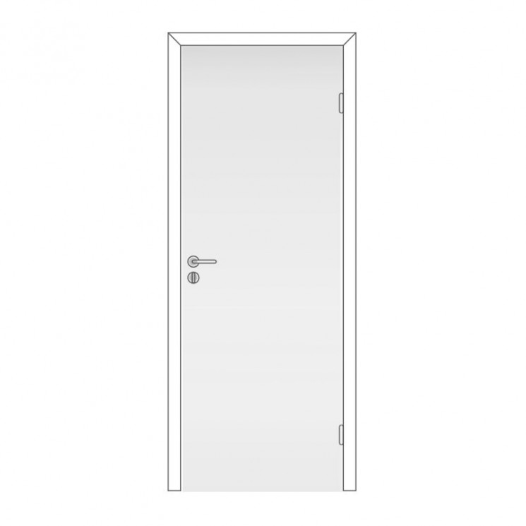 Дверное полотно глухое 600*2000 Белое ламинированное ГОСТ с замком 2014 Олови