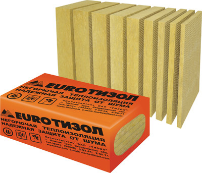 Теплоизоляция Евро фасад 150кг/м3 (50*500*1000) 5шт. 2,5м2 (0,125м3), Тизол