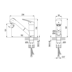 Смеситель для кухни с выдвижной лейкой Luna LeMark LM4150C