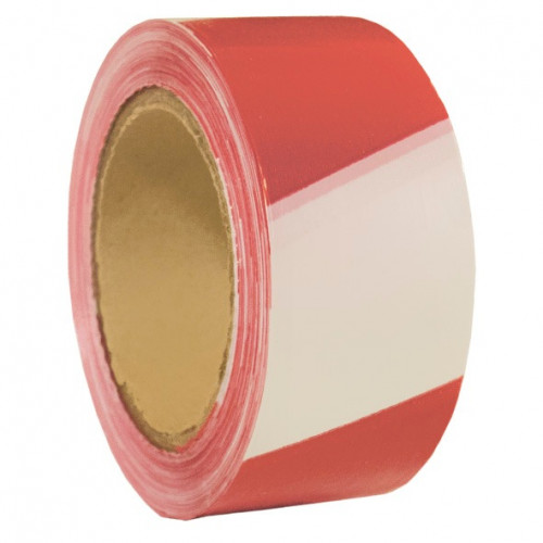 Лента сигнальная оградительная 50мм*200м бело-красная