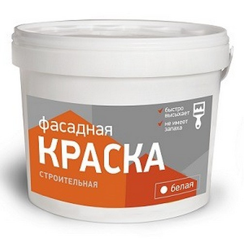 Краска фасадная латексная белая, 2.7 кг Строительная Баупро